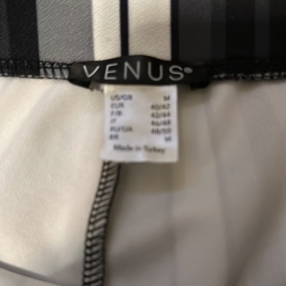 Venus black, white and gray striped shorts with tie front. - Picture 4 of 4